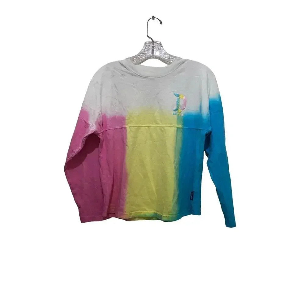 Disneyland Rainbow Tie-Dye Pastel Stripes Spirit Jersey kids Size XL